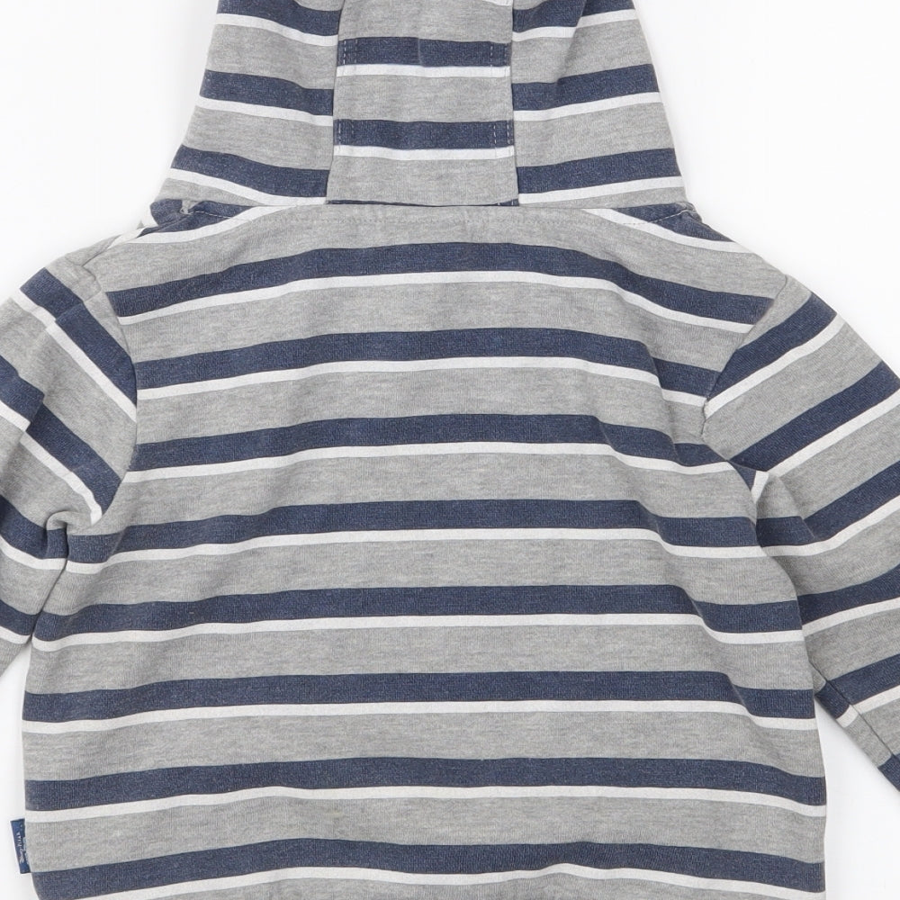 Disney Pixar Boys Grey Striped Jersey Pullover Hoodie Size 2-3 Years  - Buzz lightyear