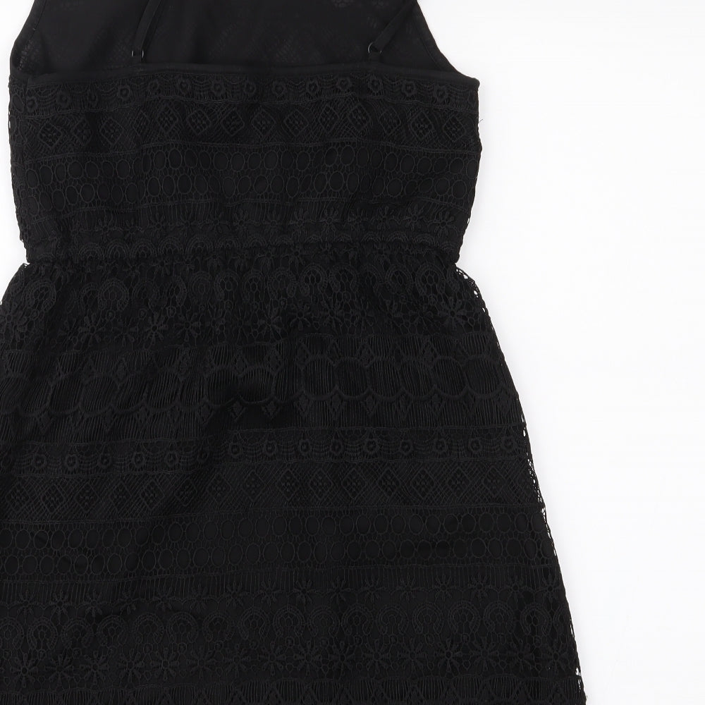 H&M Womens Black  Lace Slip Dress  Size S