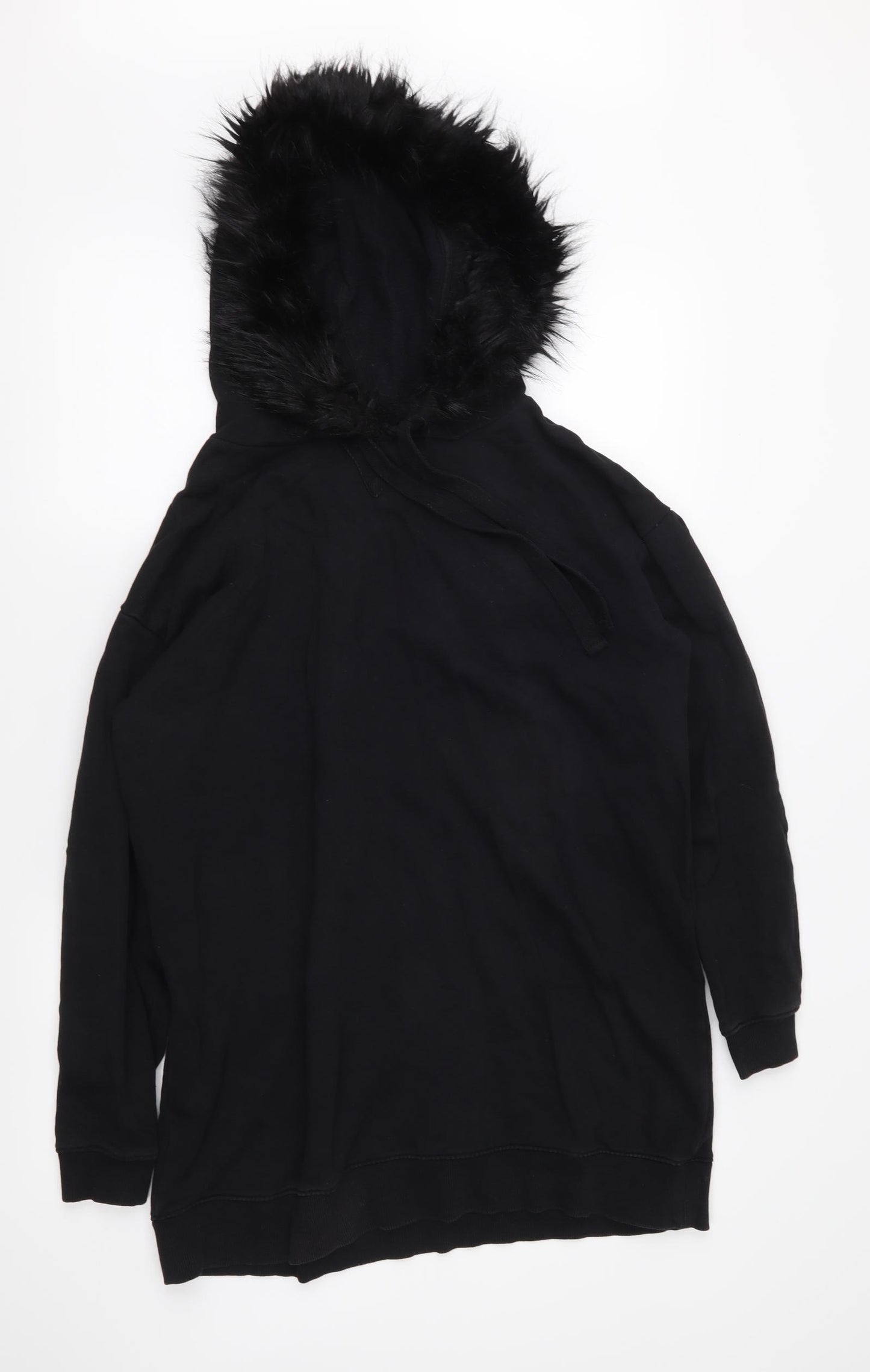 River Island Womens Black  Jersey Pullover Hoodie Size 12