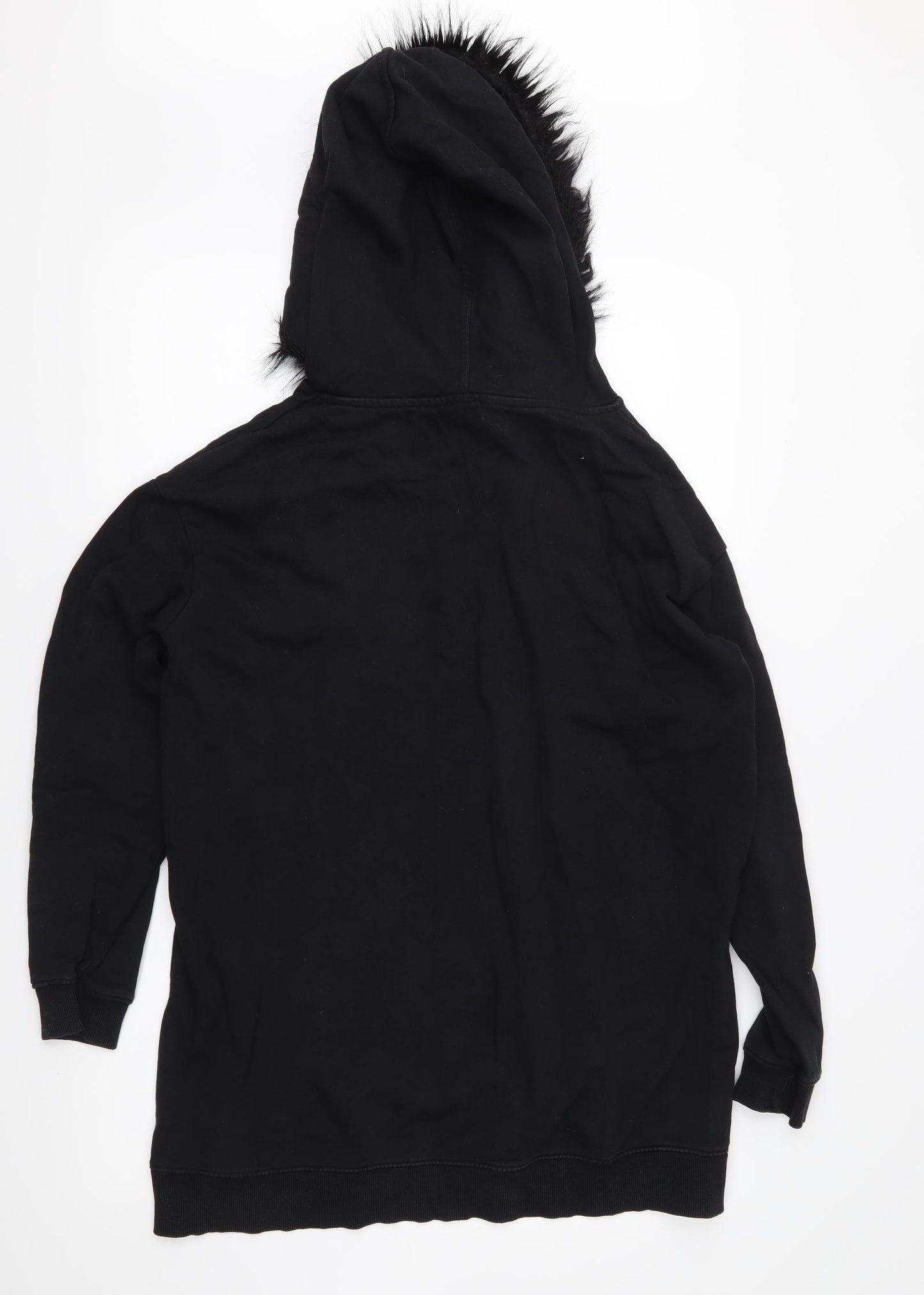 River Island Womens Black  Jersey Pullover Hoodie Size 12