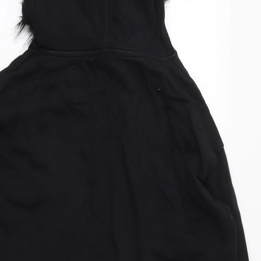River Island Womens Black  Jersey Pullover Hoodie Size 12