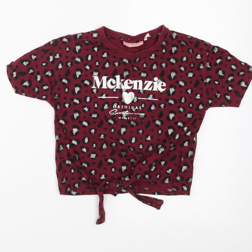 McKenzie Girls Purple Animal Print Jersey Basic T-Shirt Size 7-8 Years