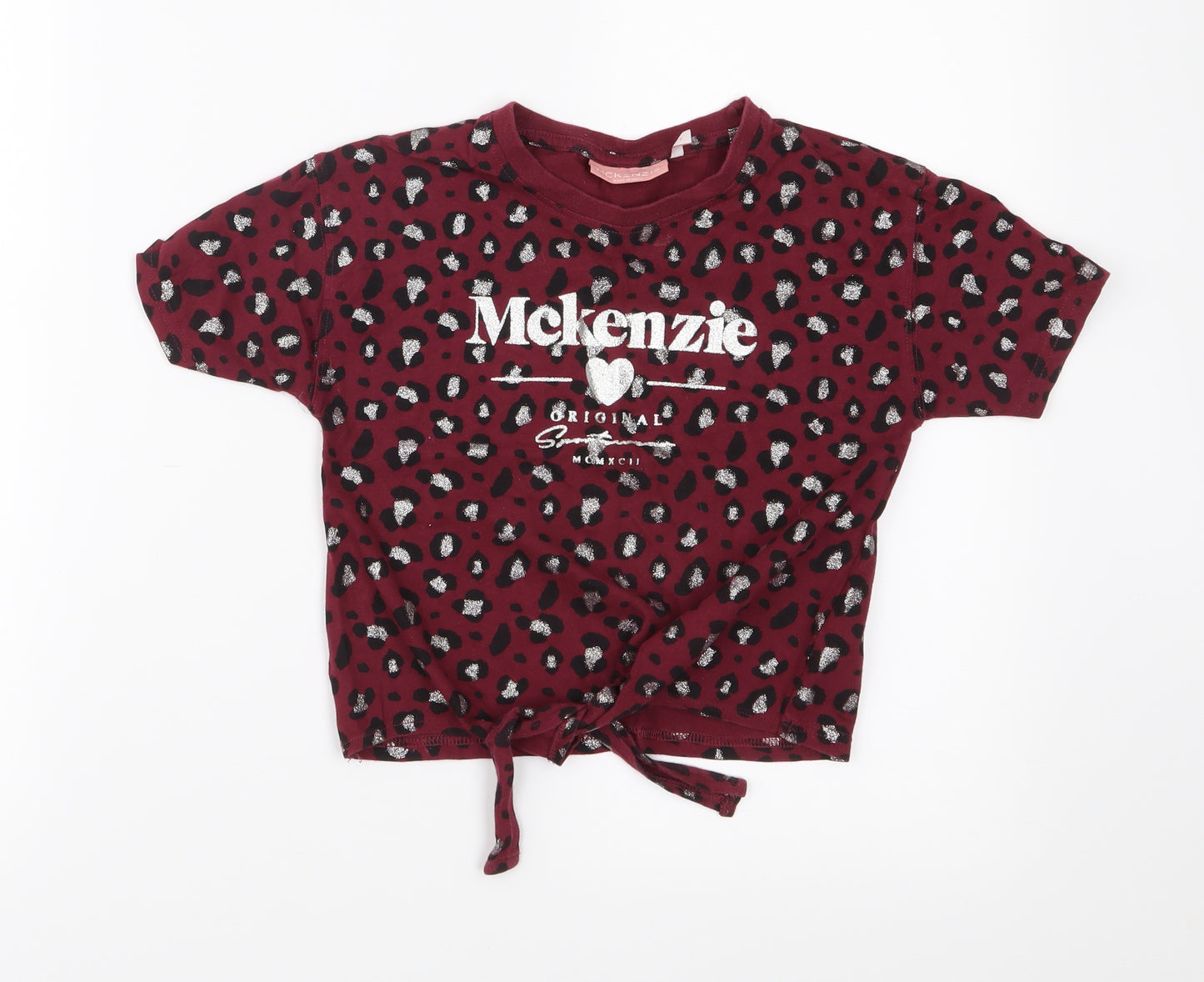 McKenzie Girls Purple Animal Print Jersey Basic T-Shirt Size 7-8 Years