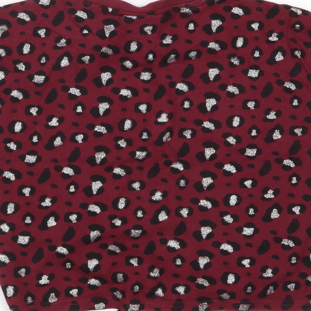 McKenzie Girls Purple Animal Print Jersey Basic T-Shirt Size 7-8 Years