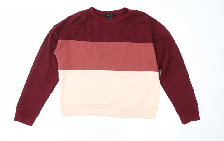 FOREVER 21 Womens Pink Colourblock  Pullover Sweatshirt Size S
