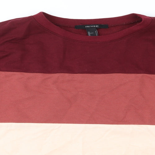 FOREVER 21 Womens Pink Colourblock  Pullover Sweatshirt Size S