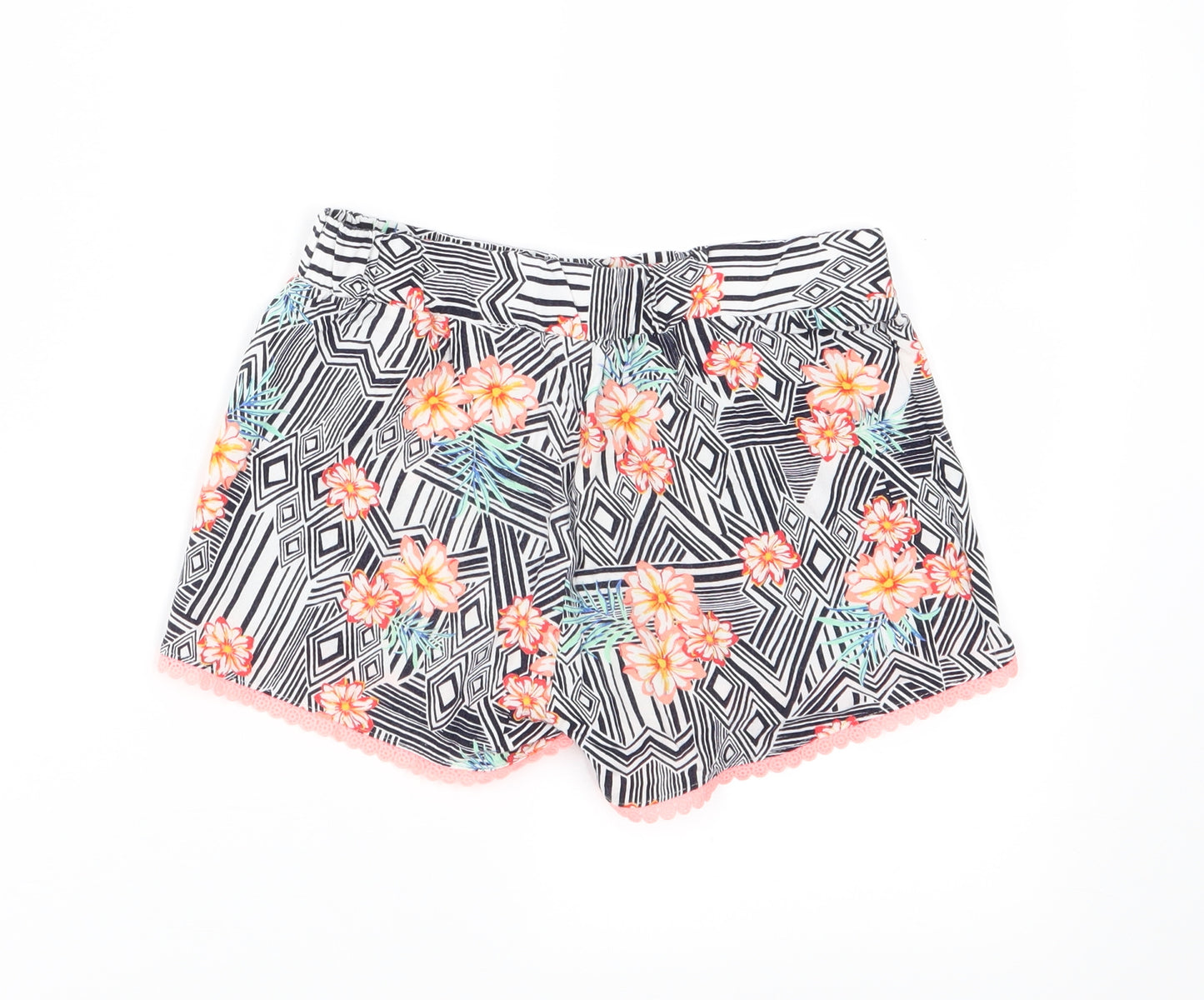 Primark Girls Multicoloured Floral Jersey Mom Shorts Size 8-9 Years