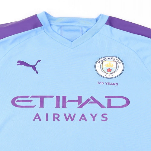 PUMA Boys Blue   Basic T-Shirt Size 13-14 Years  - Manchester City Football Club