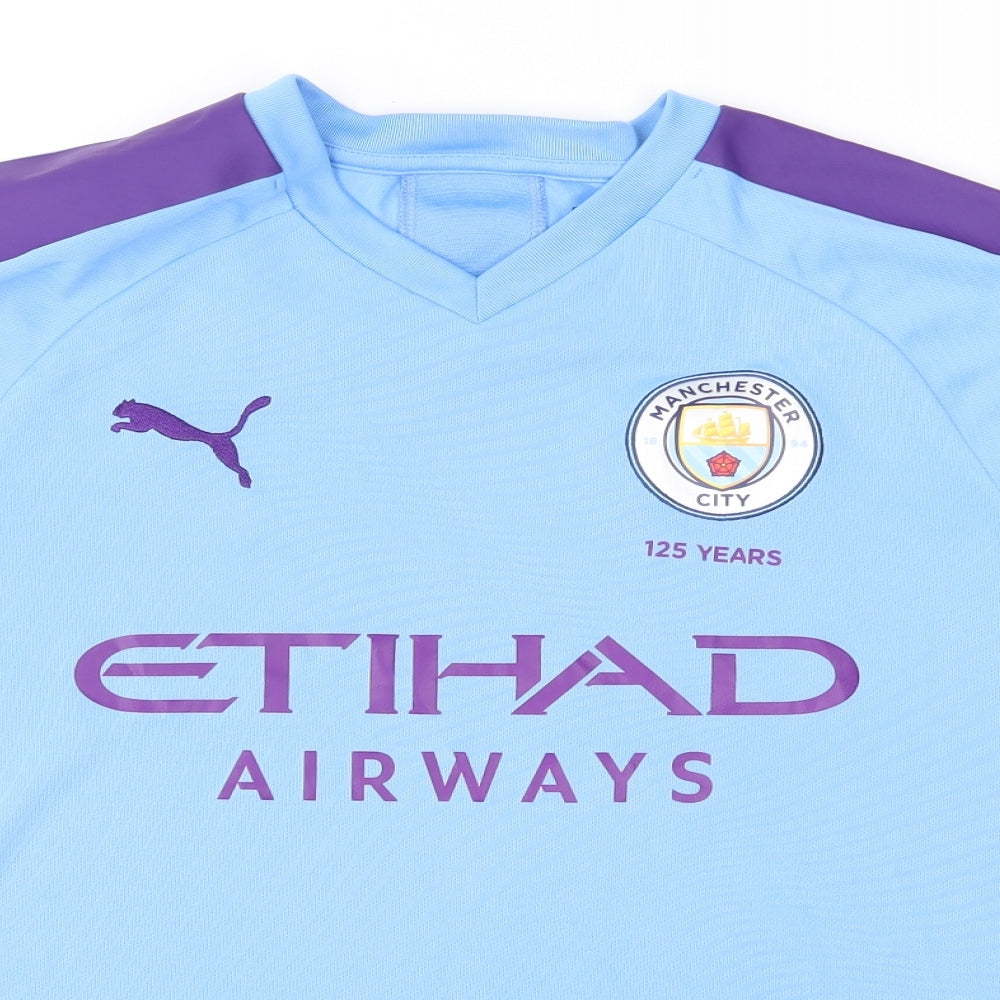 PUMA Boys Blue   Basic T-Shirt Size 13-14 Years  - Manchester City Football Club