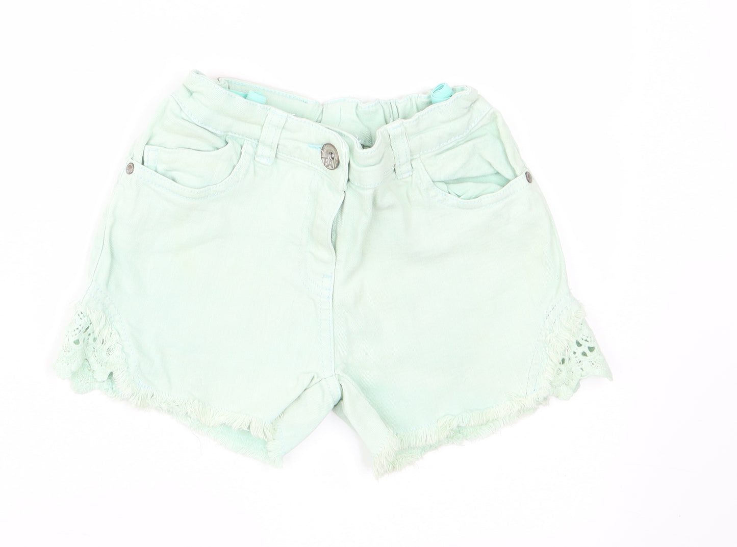 NEXT Girls Green  Denim Cut-Off Shorts Size 8 Years