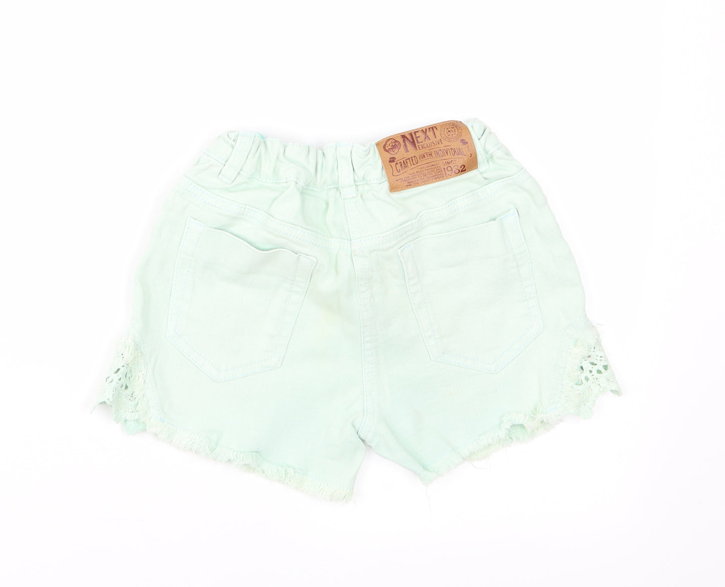 NEXT Girls Green  Denim Cut-Off Shorts Size 8 Years