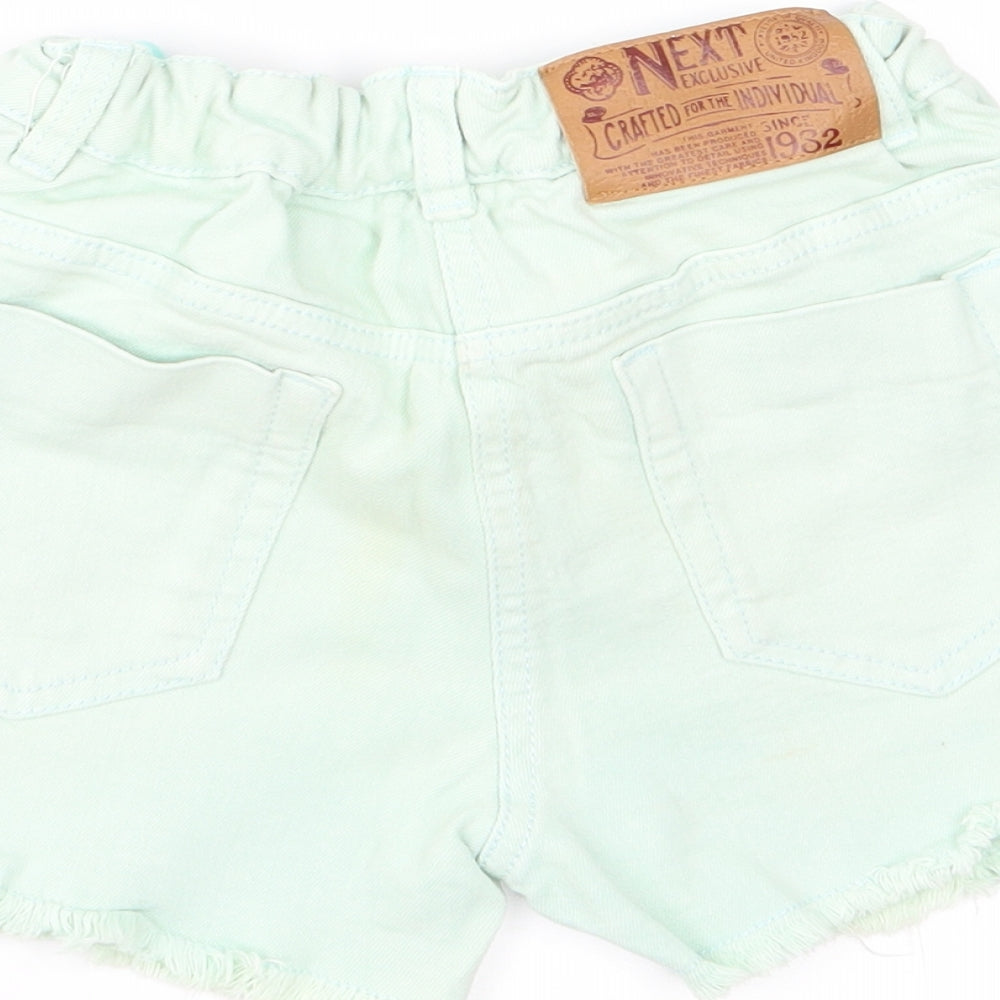 NEXT Girls Green  Denim Cut-Off Shorts Size 8 Years