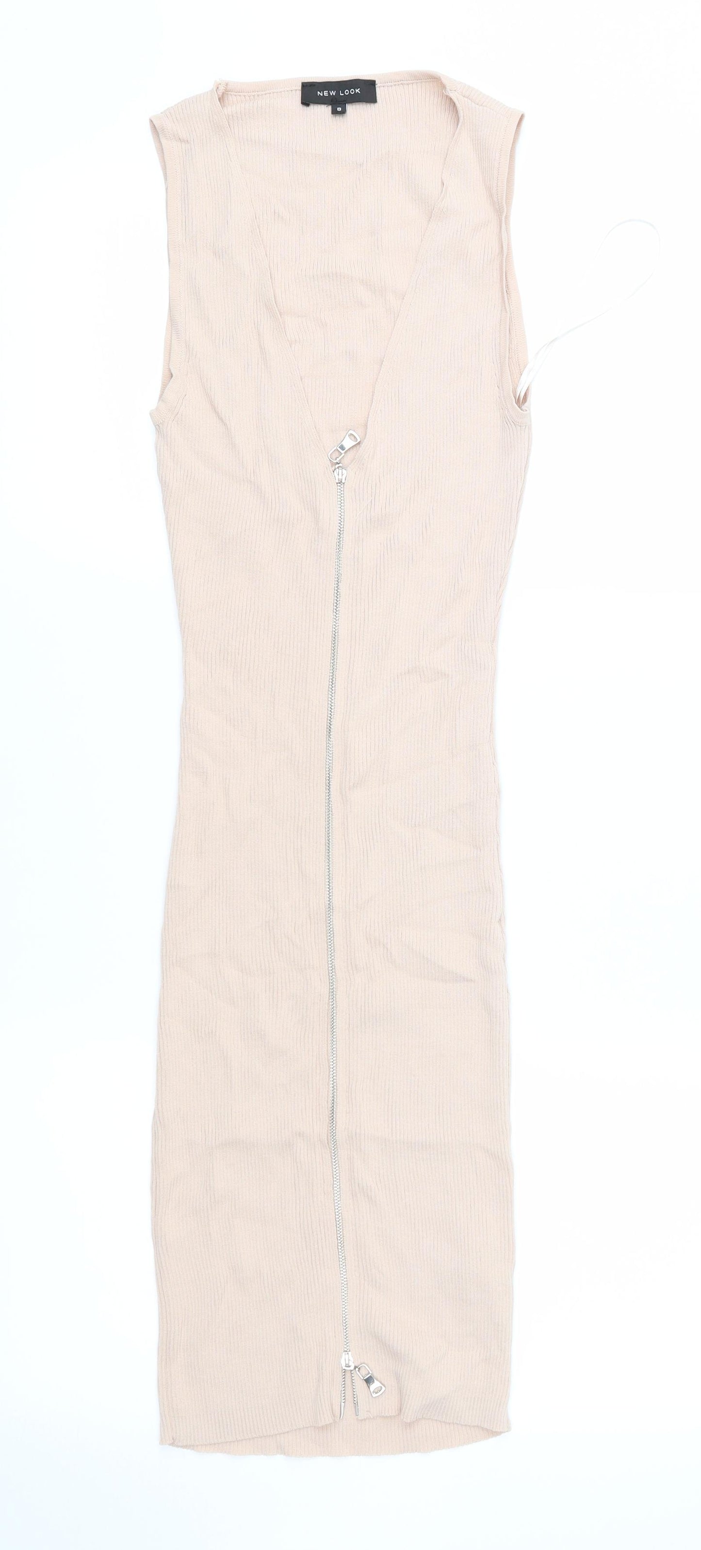 New Look Womens Beige  Jersey Sheath  Size 8