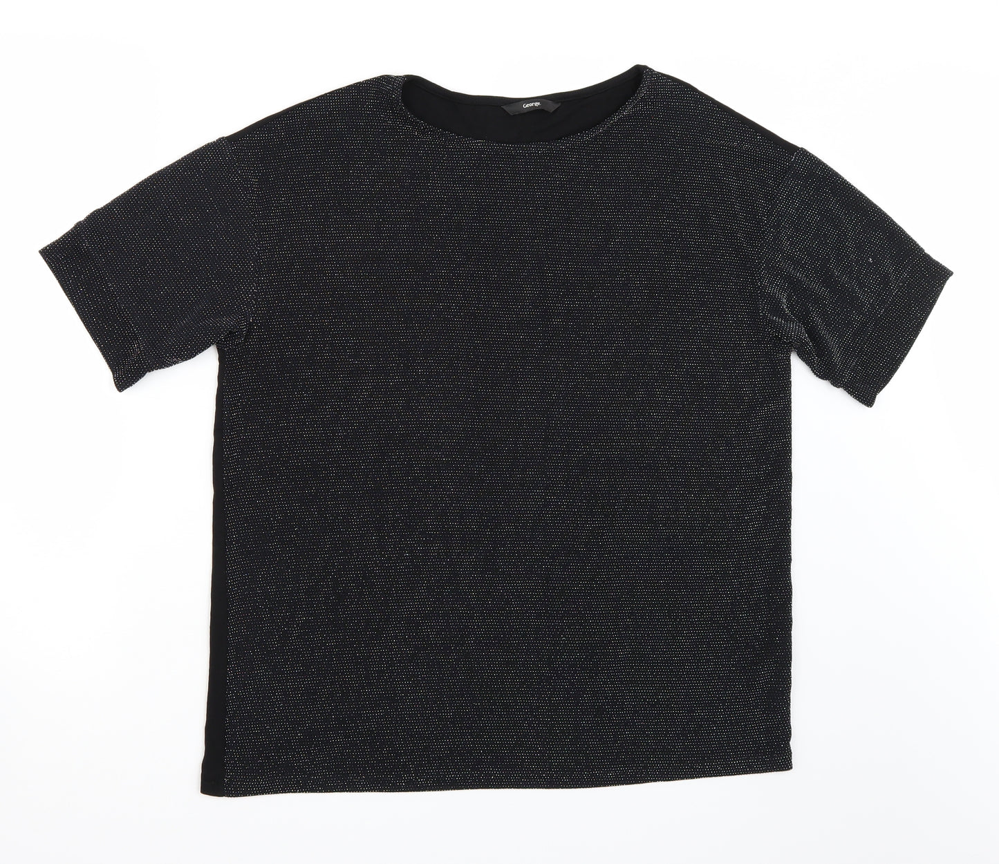 George Womens Black   Basic T-Shirt Size 16
