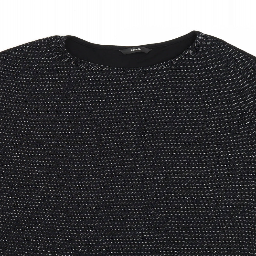 George Womens Black   Basic T-Shirt Size 16