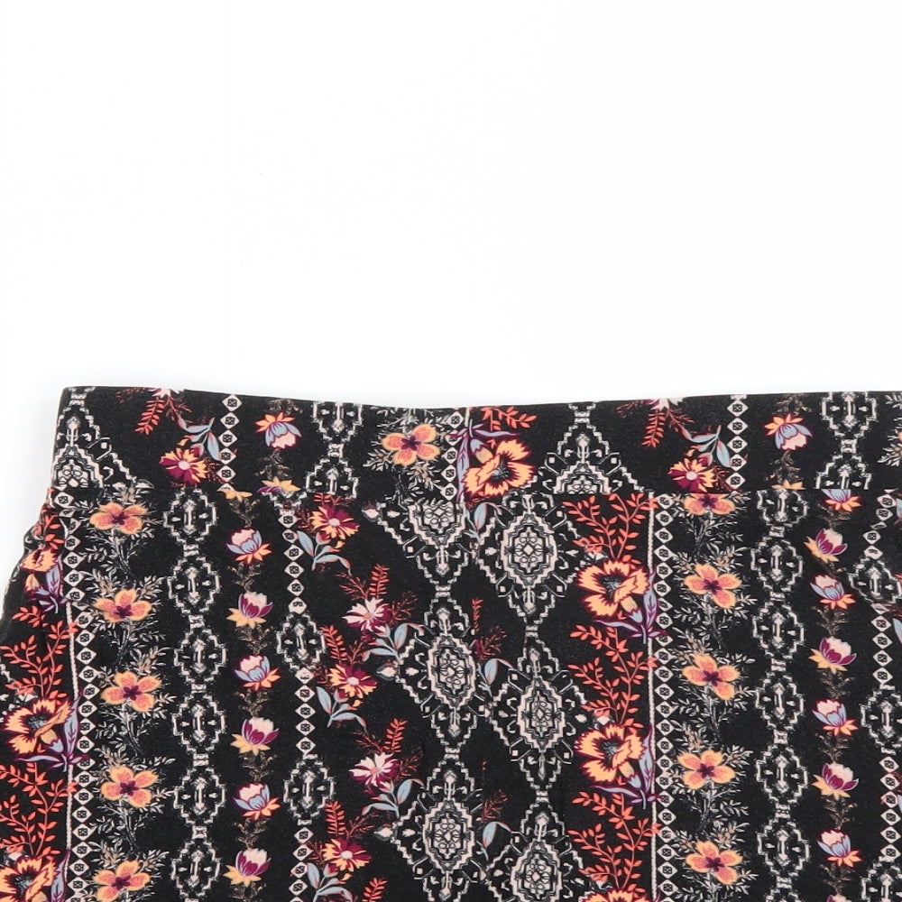 Newlook Womens Black Floral  Bermuda Shorts Size 12