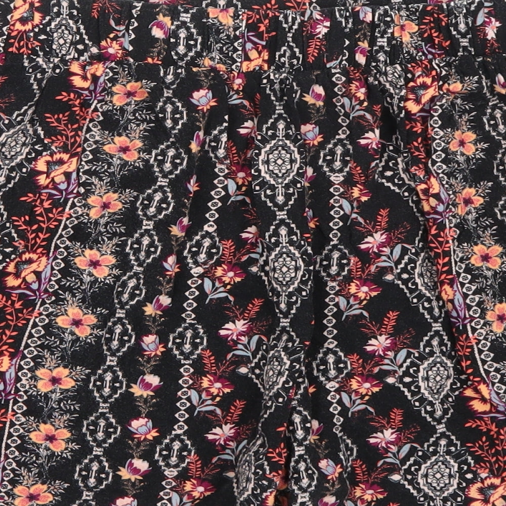 Newlook Womens Black Floral  Bermuda Shorts Size 12