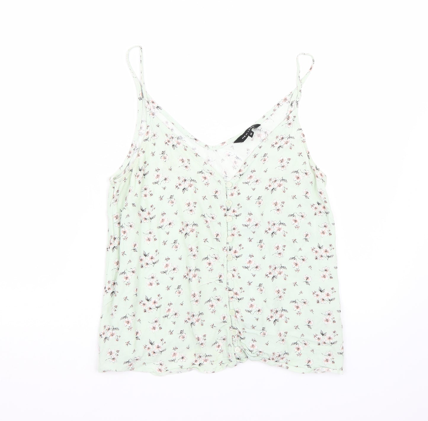 Newlook Womens Green Floral  Basic Tank Size 12