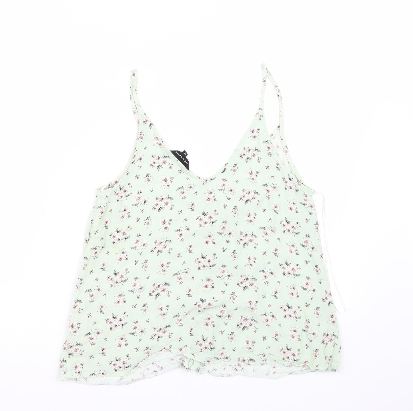 Newlook Womens Green Floral  Basic Tank Size 12