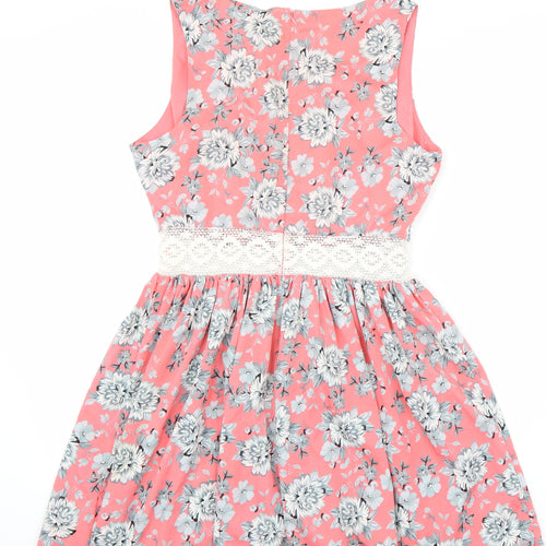 Newlook Womens Pink Floral  A-Line  Size 12