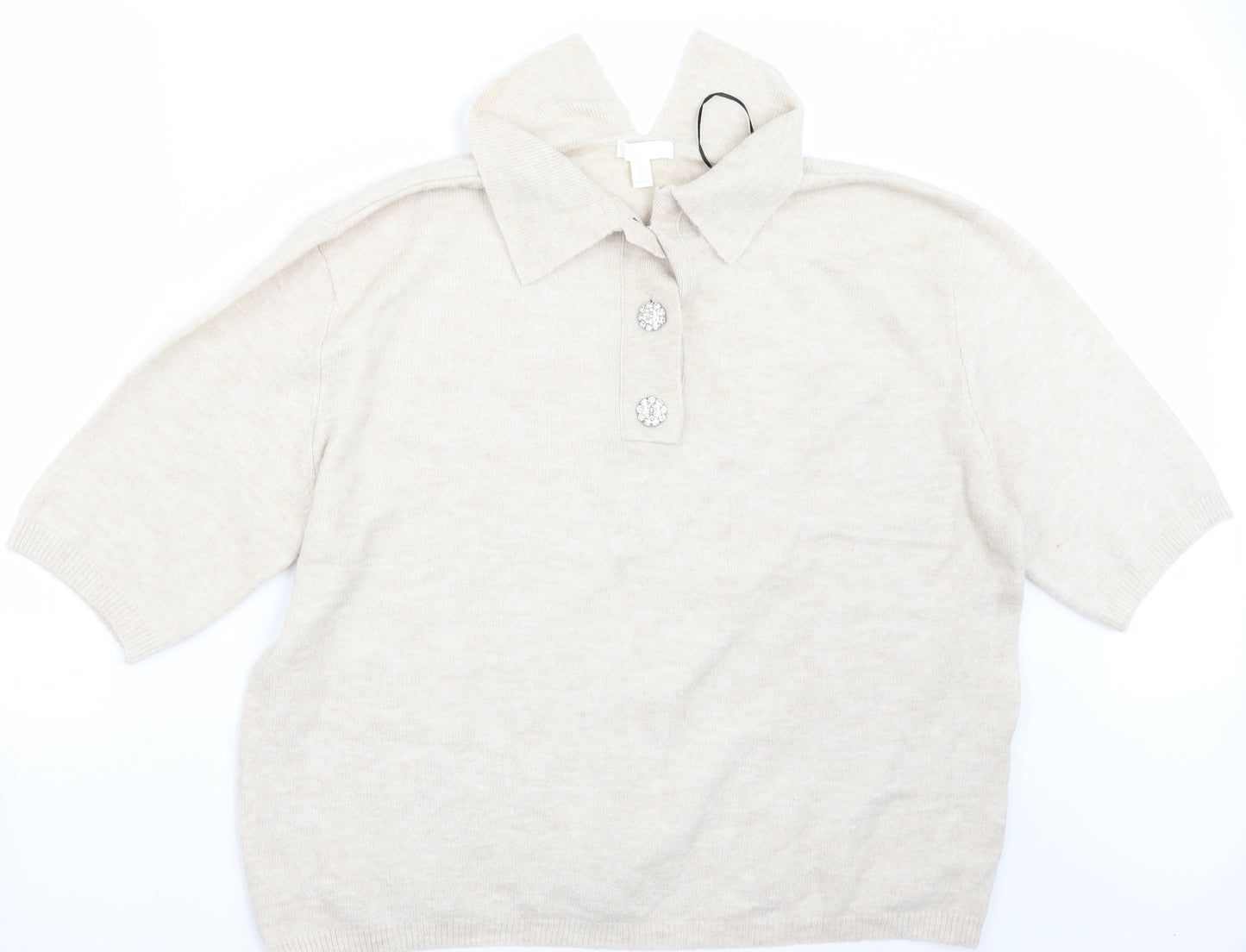 H&M Womens Beige   Pullover Jumper Size L