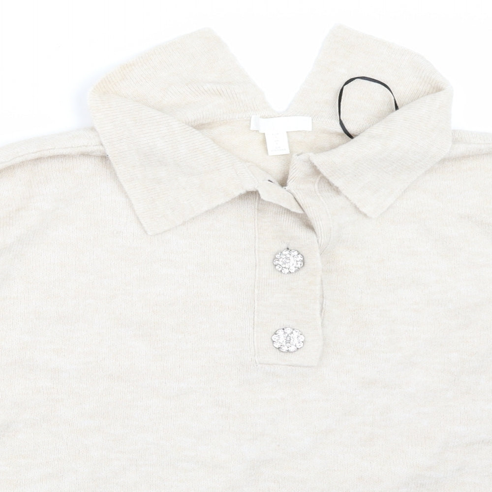 H&M Womens Beige   Pullover Jumper Size L