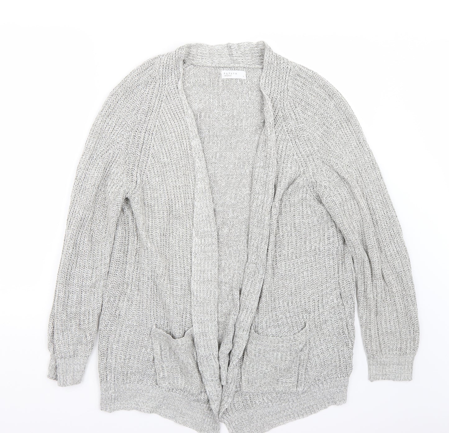 Papaya Womens Grey   Cardigan Jumper Size L