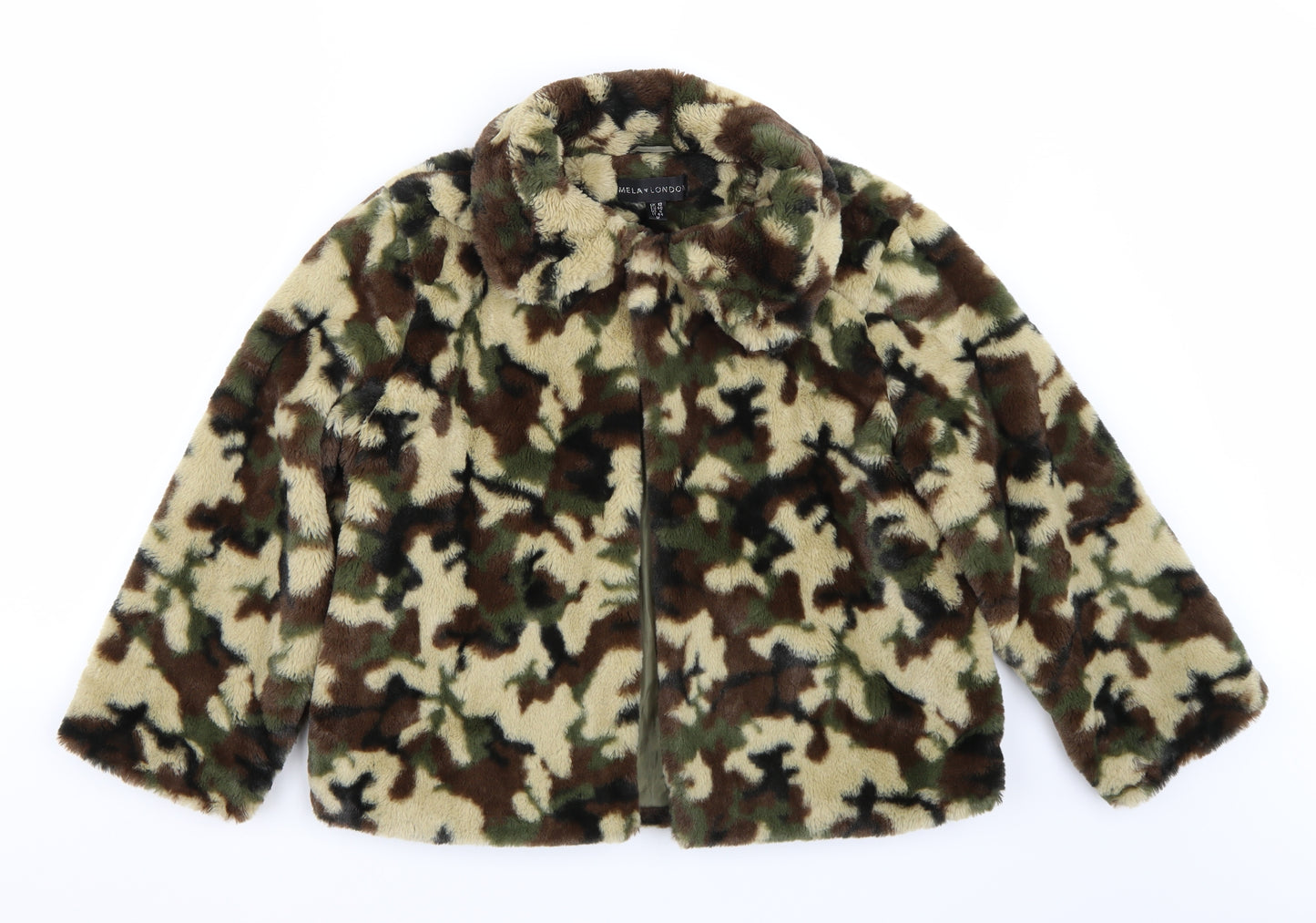 Mela London Womens Grey Camouflage  Jacket Coat Size 12