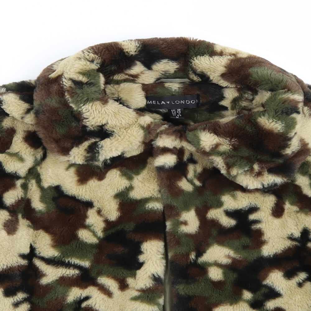 Mela London Womens Grey Camouflage  Jacket Coat Size 12