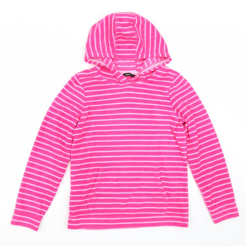 George Womens Pink Striped  Pullover Hoodie Size 10