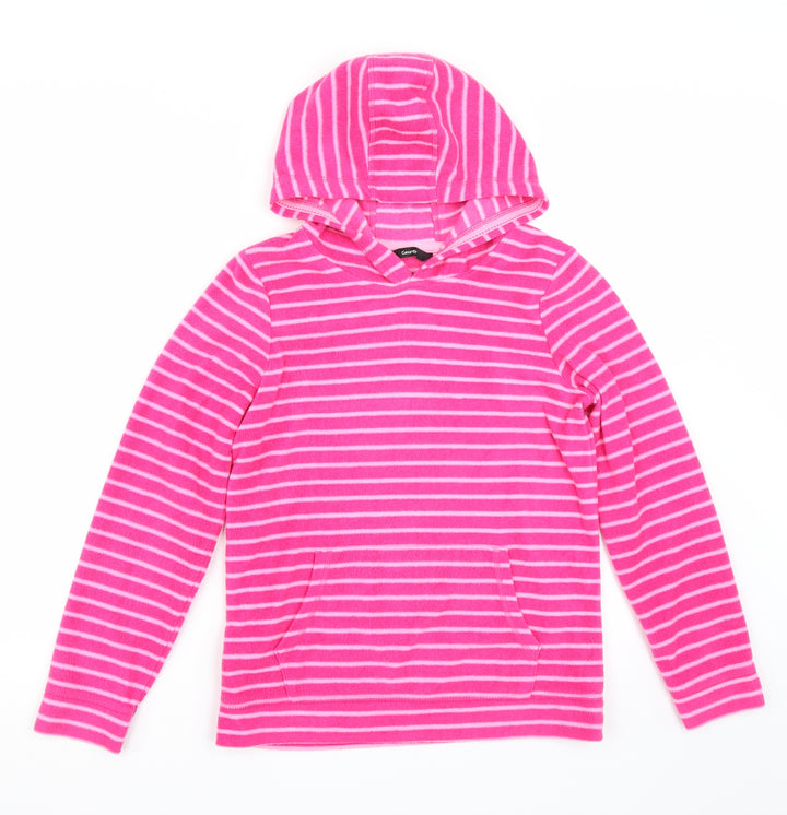 George Womens Pink Striped  Pullover Hoodie Size 10