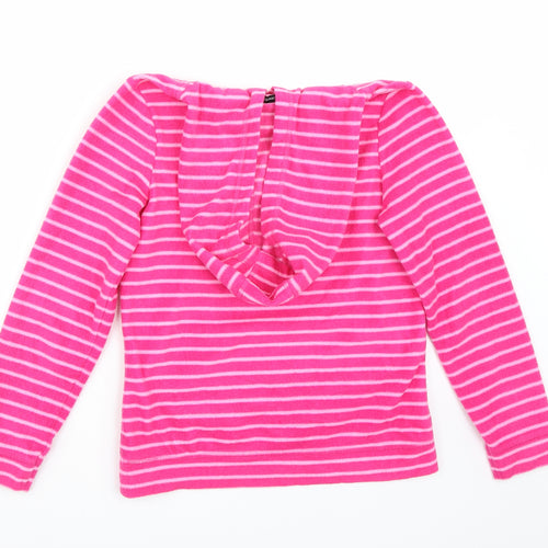George Womens Pink Striped  Pullover Hoodie Size 10