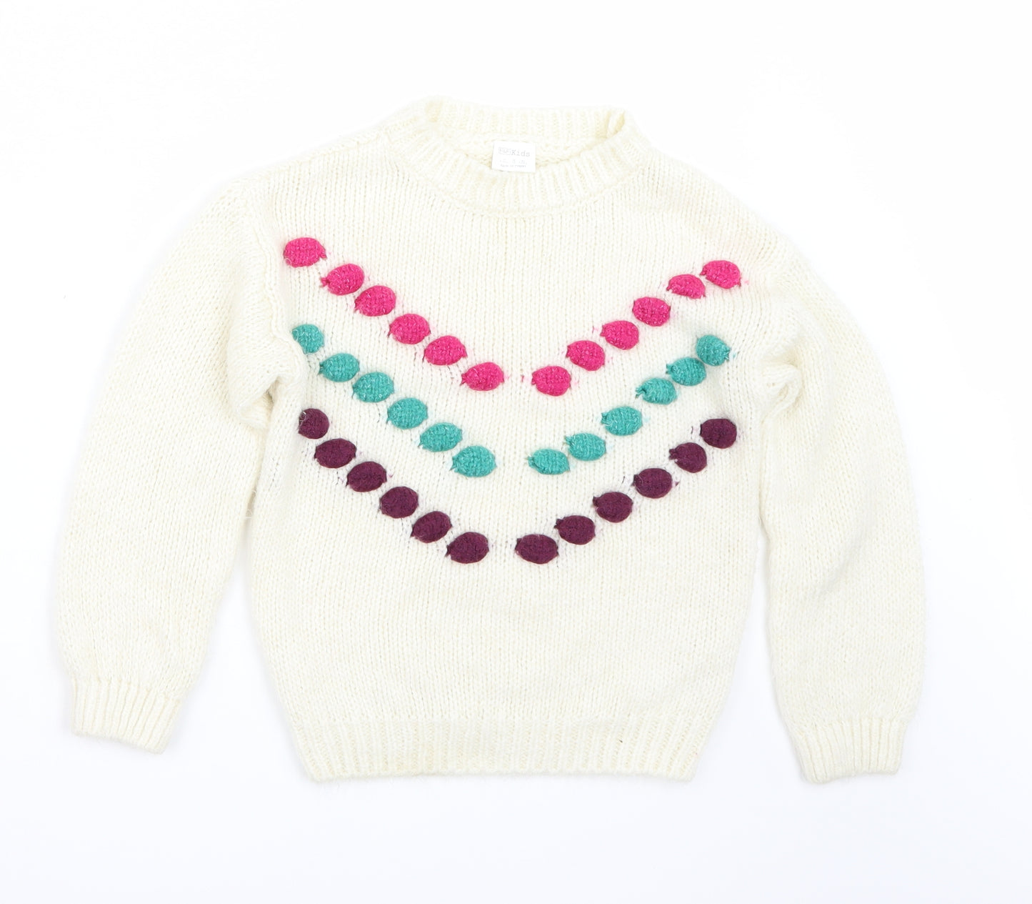 F&F Girls White   Pullover Jumper Size 11 Years