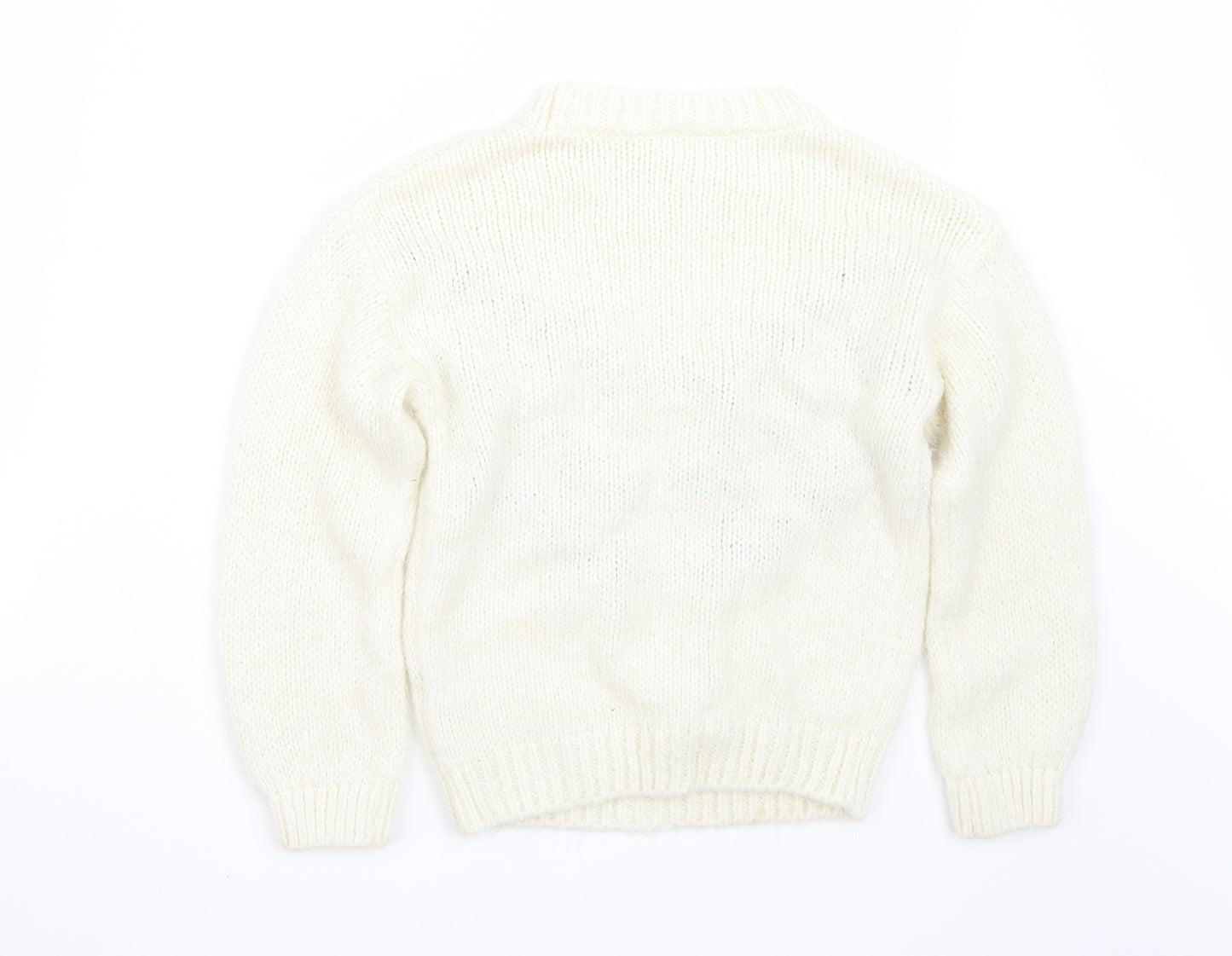 F&F Girls White   Pullover Jumper Size 11 Years