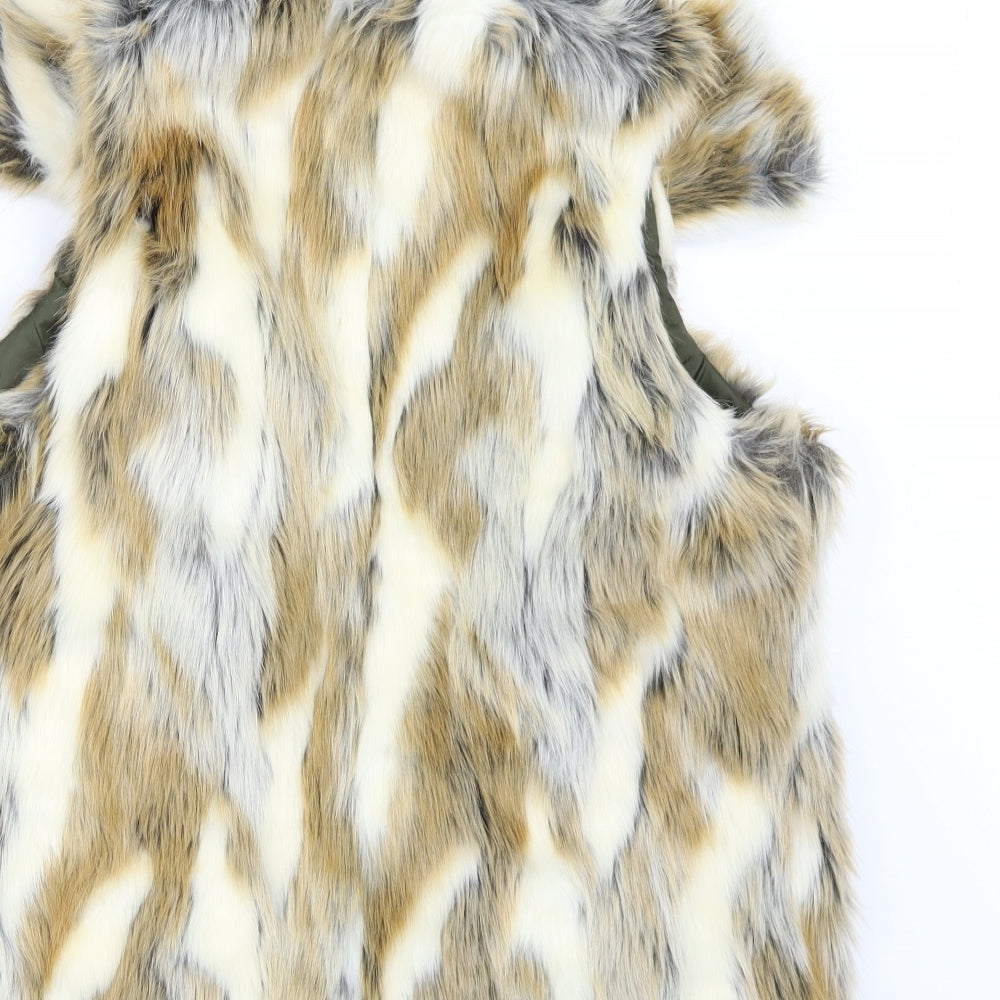 Riverisland Womens Beige   Gilet Coat Size 10