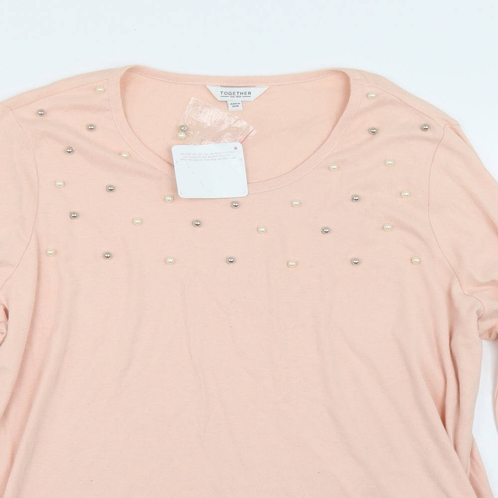 Together Womens Pink   Basic T-Shirt Size 20