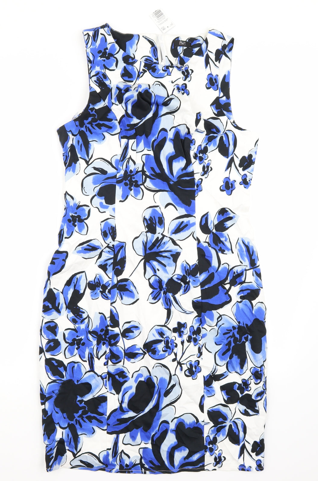 F&F Womens White Floral Rayon A-Line  Size 14
