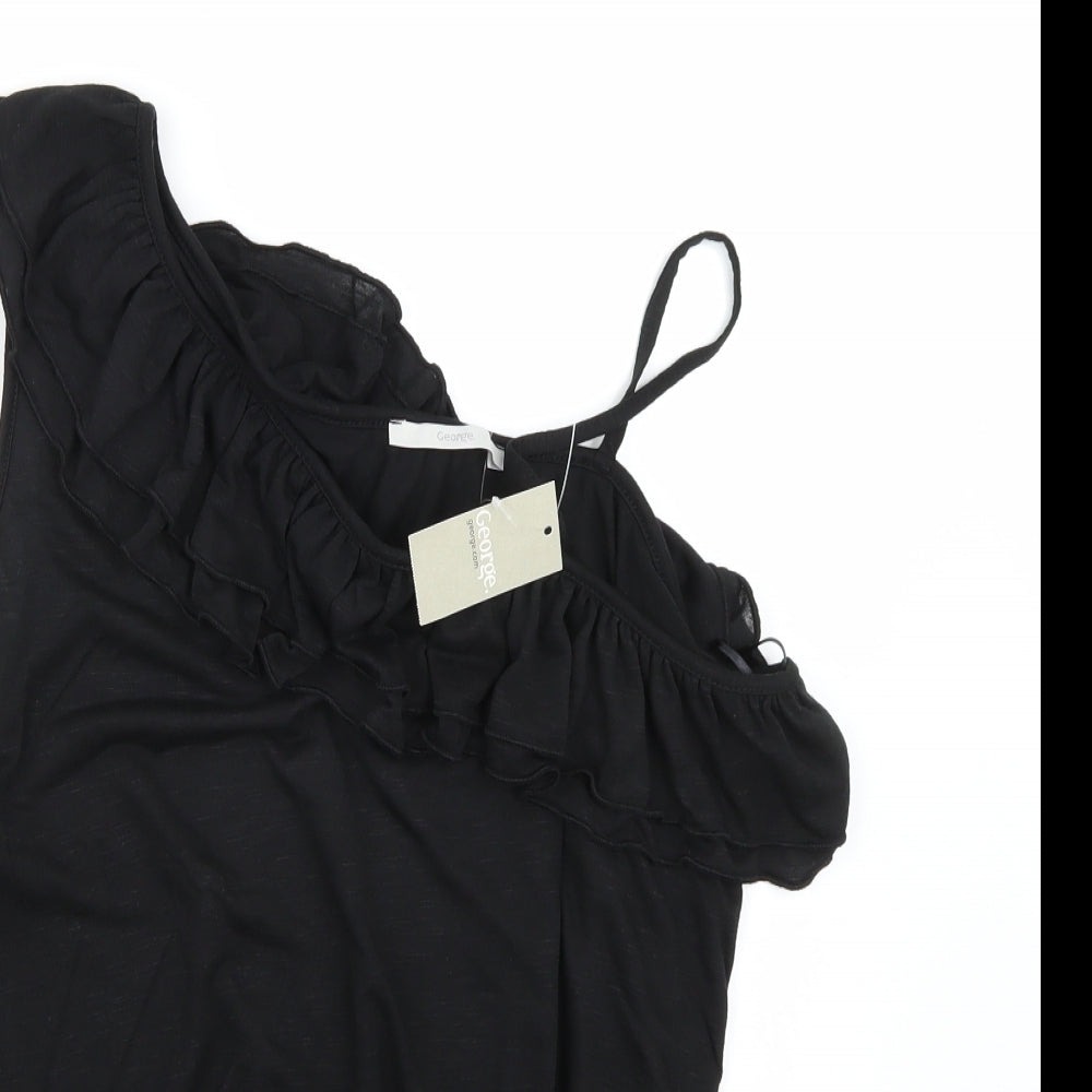 George Womens Black   Basic T-Shirt Size 16