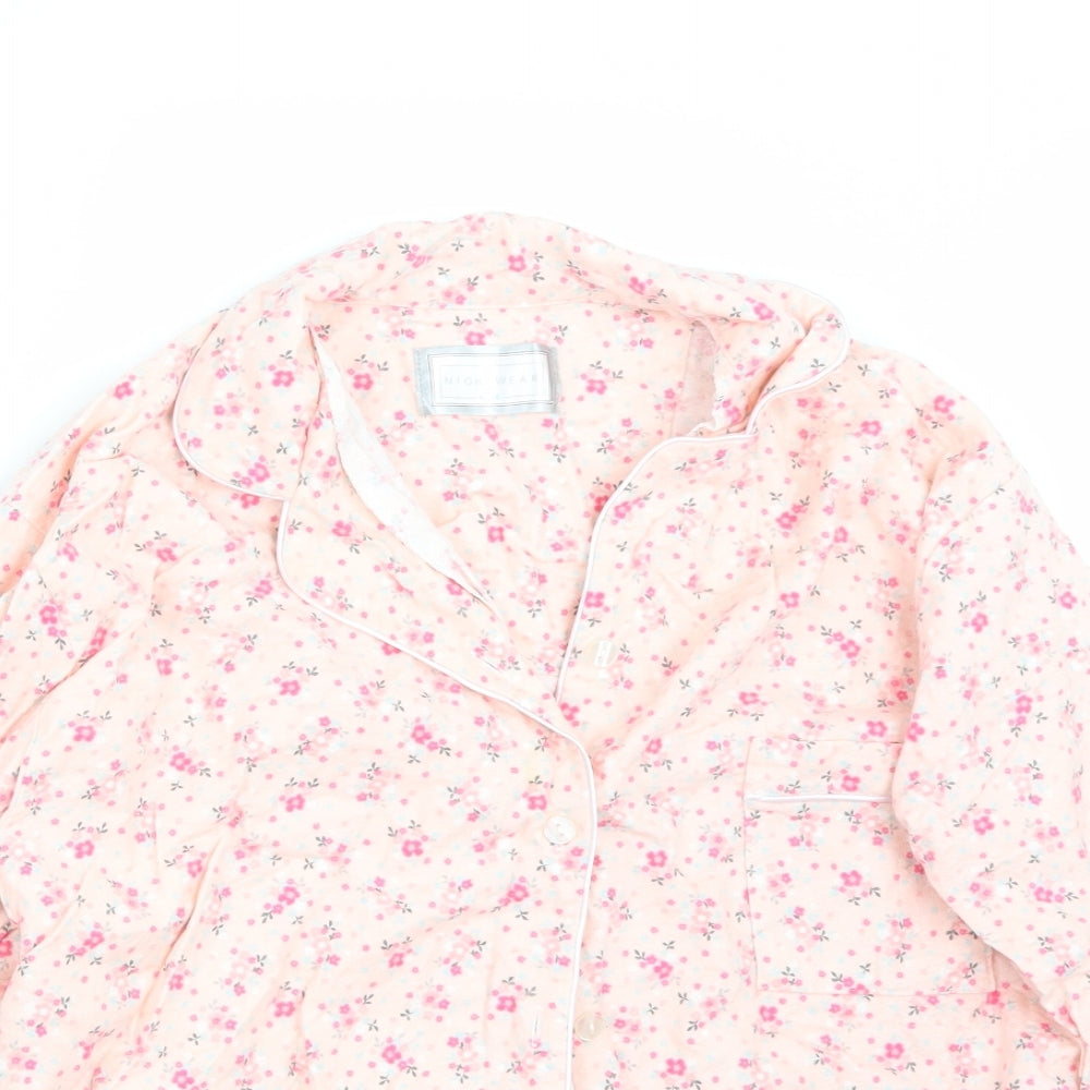 Tru Womens Pink Floral  Top Pyjama Set Size 12