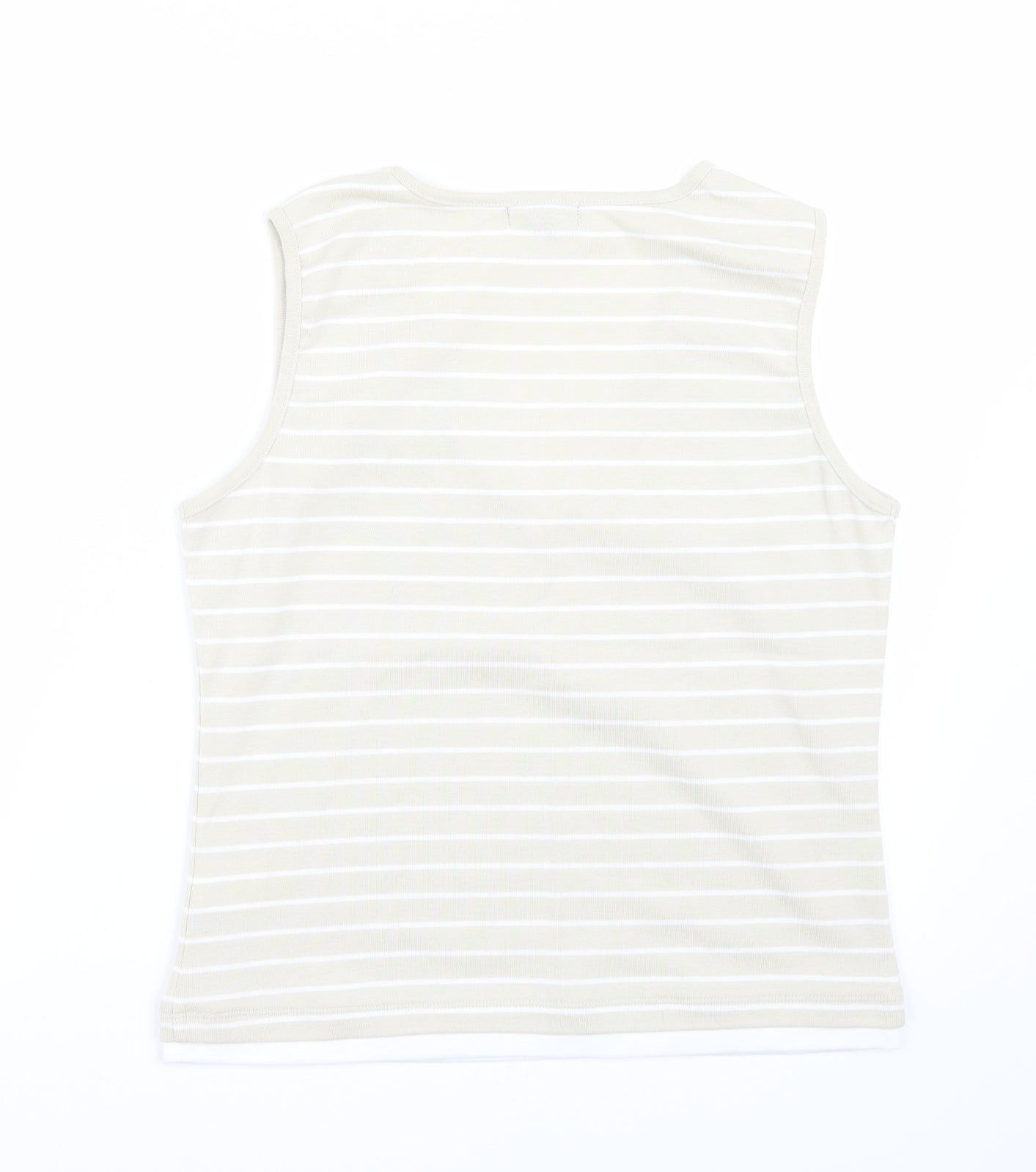 Ellie Louise Womens Beige Striped  Basic T-Shirt Size XL