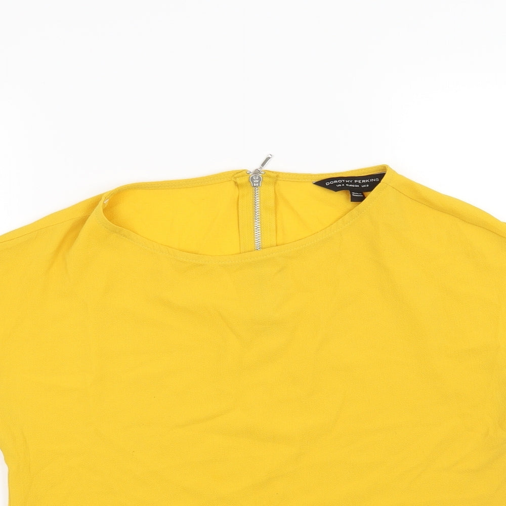 Dorothy Perkins Womens Yellow   Basic Blouse Size 8