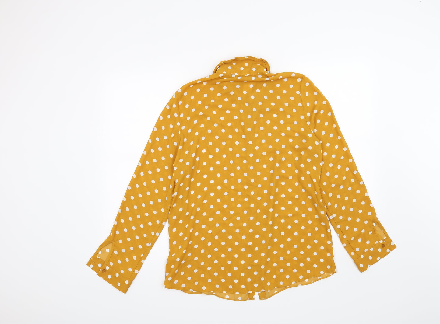 Primark Womens Yellow Polka Dot  Basic Blouse Size 10
