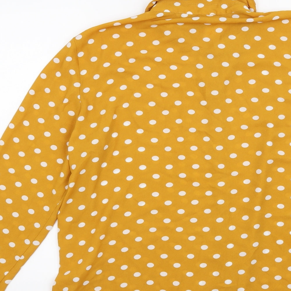 Primark Womens Yellow Polka Dot  Basic Blouse Size 10