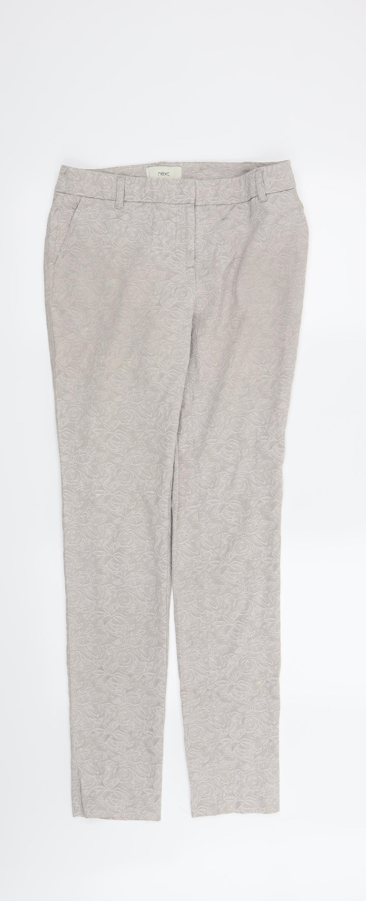 NEXT Womens Beige Floral  Trousers  Size 8 L32 in