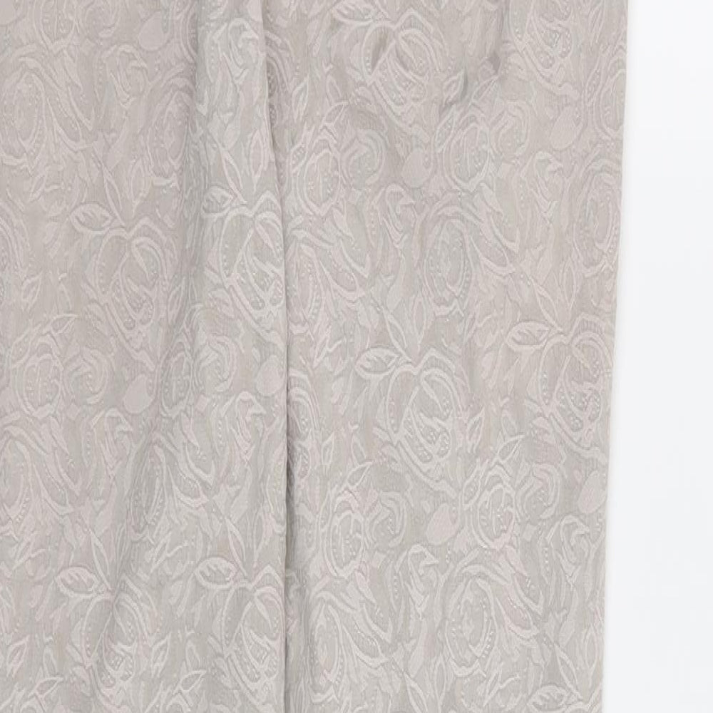 NEXT Womens Beige Floral  Trousers  Size 8 L32 in