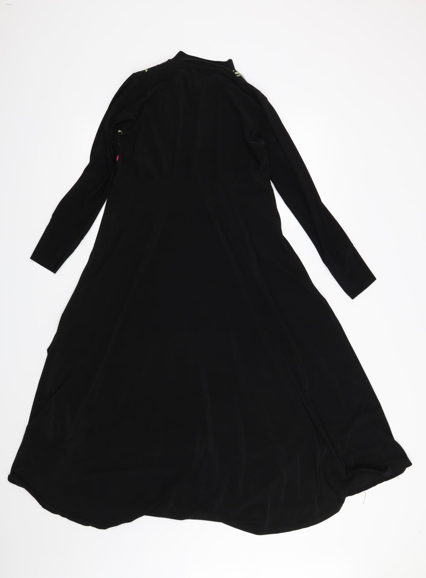 Preworn Womens Black Floral  Fit & Flare  Size 18