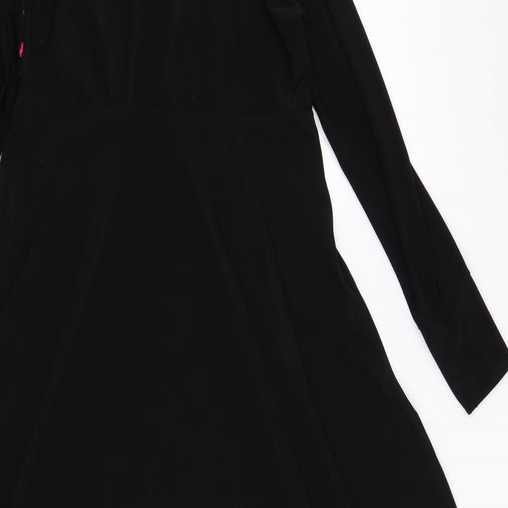 Preworn Womens Black Floral  Fit & Flare  Size 18