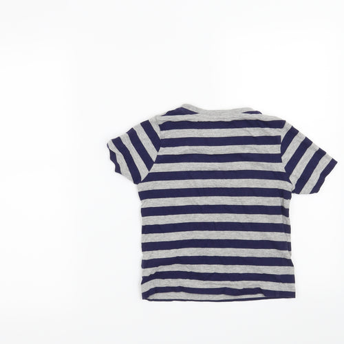 Hullabaloo Boys Blue Striped  Basic T-Shirt Size 5-6 Years  - beyond awesome