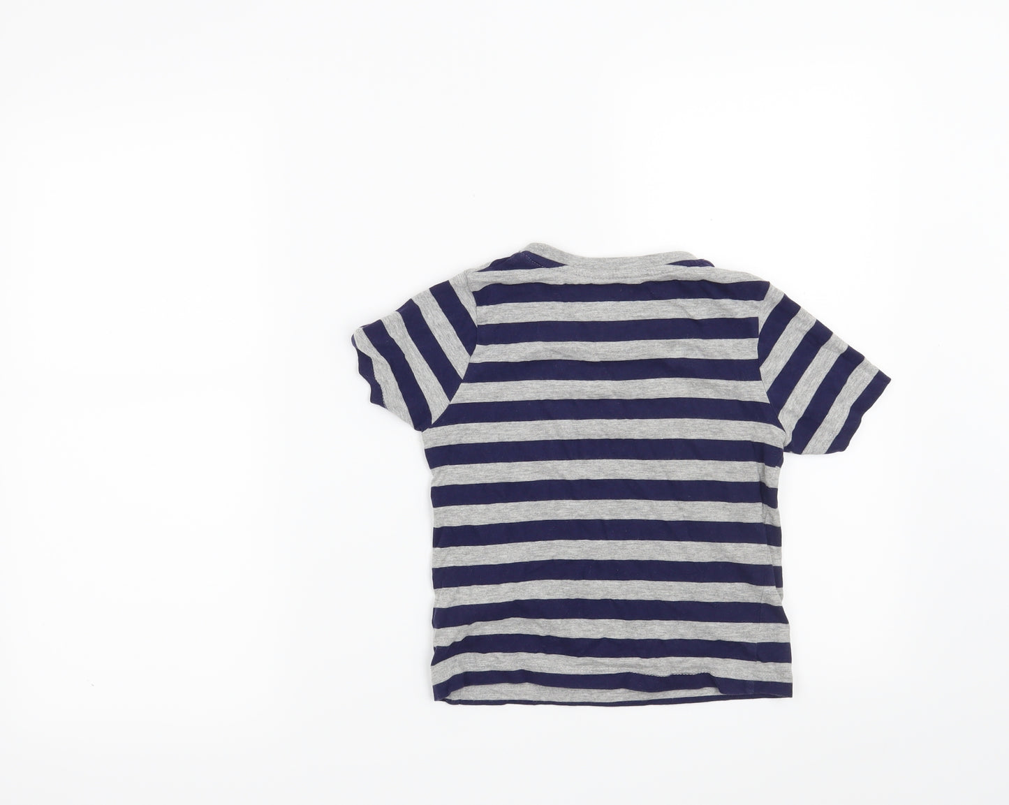 Hullabaloo Boys Blue Striped  Basic T-Shirt Size 5-6 Years  - beyond awesome