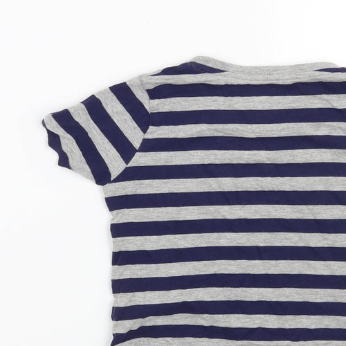 Hullabaloo Boys Blue Striped  Basic T-Shirt Size 5-6 Years  - beyond awesome